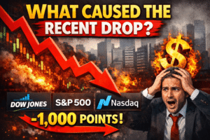 recent drop in Dow Jones S&P 500 and Nasdaq